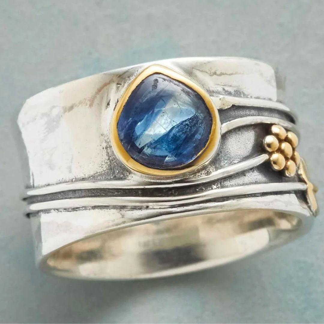 Solena | Boho-Ring mit blauem Edelstein