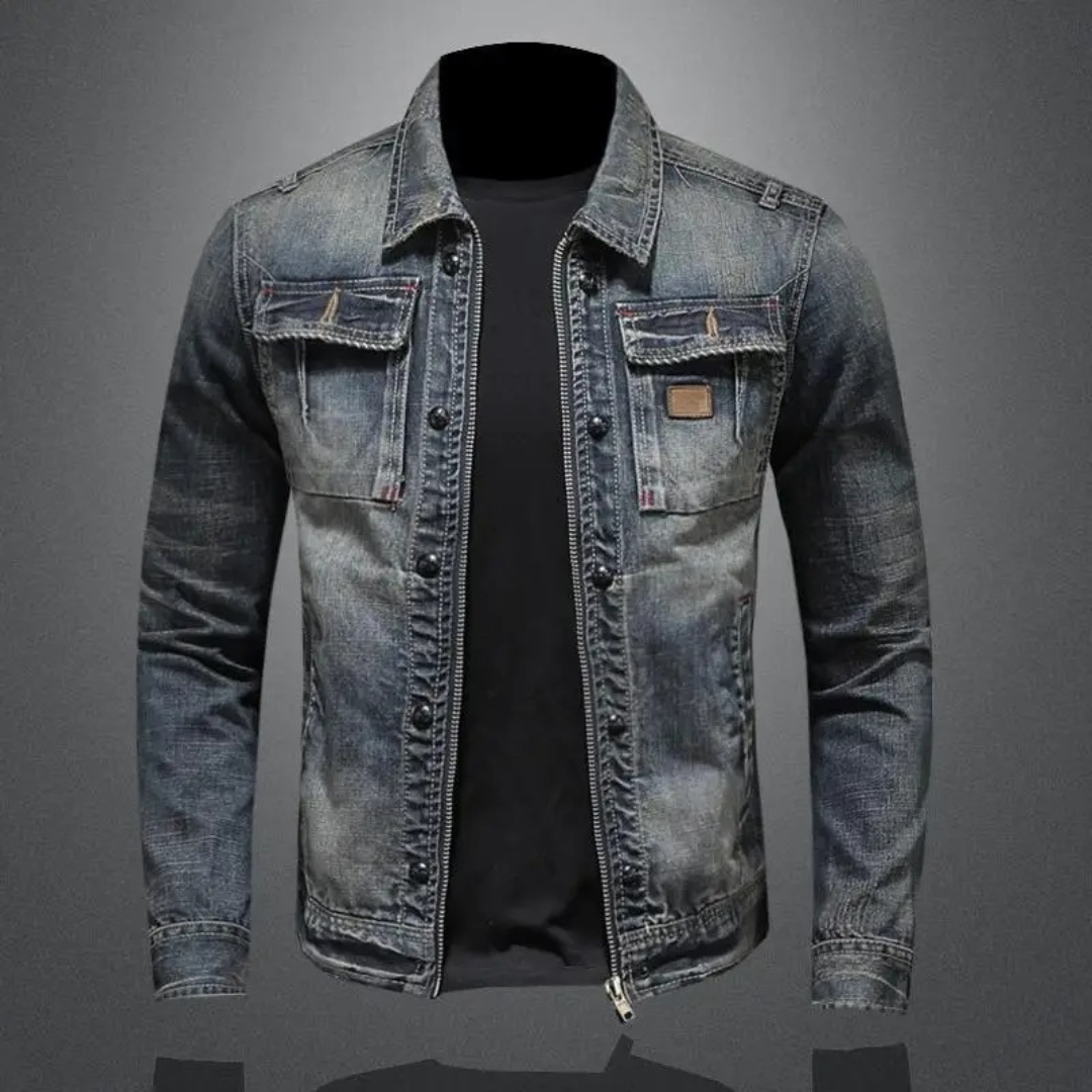 Theodor | Klassische Stonewash Denimjacke mit zeitlosem Edge