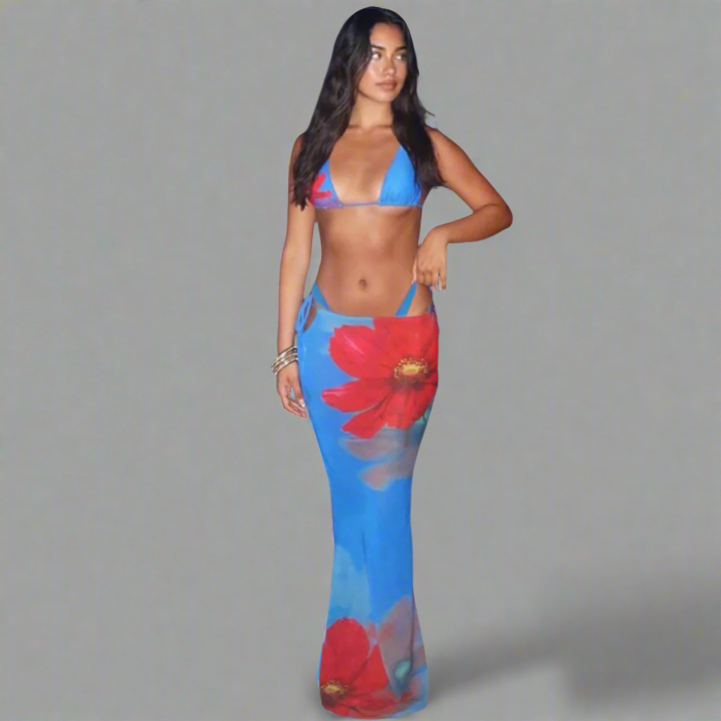 Arlena | Dreiteiliges Bikini-Set mit Schnürung