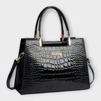 Léora. -  Glänzende Krokodilledermuster-Handtasche