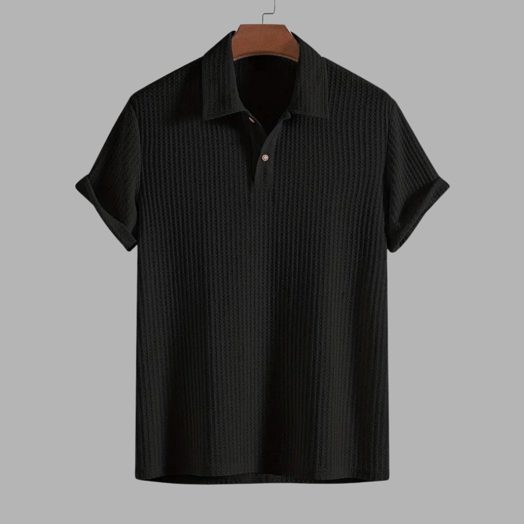 Quentin | Texturiertes Forest Green Polo Shirt für Komfort und Stil