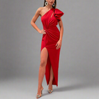 Xylina | Premium Off-Shoulder Ruffle Sleeve Midi Kleid