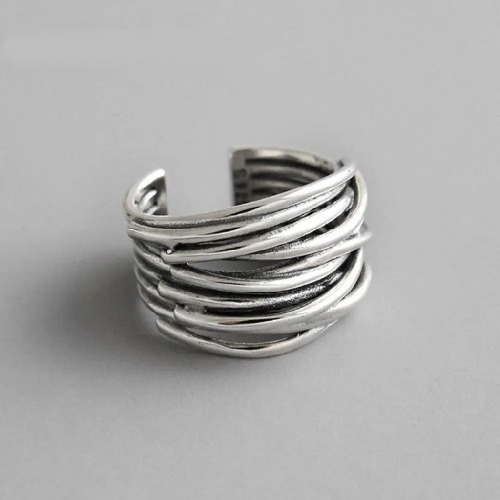 Zerlinda | Verstellbarer Silber Schicht Ring
