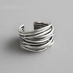 Zerlinda | Verstellbarer Silber Schicht Ring