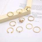 Antonia | 10er Set Bohemian Silber & Gold Ringe