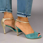 Romy | Glänzende High Heels mit Komfort-Band